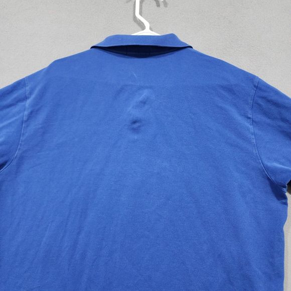 Polo Ralph Lauren Polo Shirt Mens Large Blue Solid 100% Cotton Vintage - Picture 12 of 13